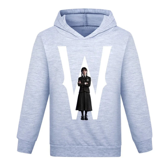 Wednesday Addams Gray Kids Hoodie