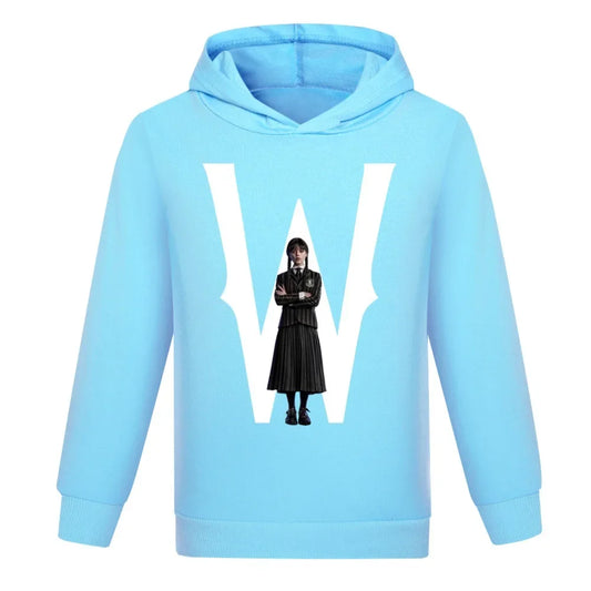 Wednesday Addams Kids Sky Blue Hoodie