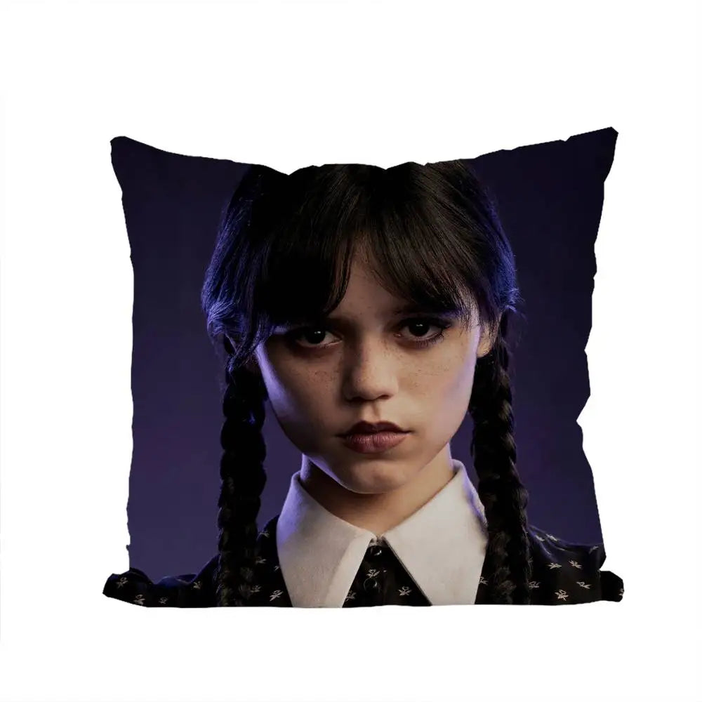 Wednesday Addams Portrait Pillowcase – Gothic Cushion Cover