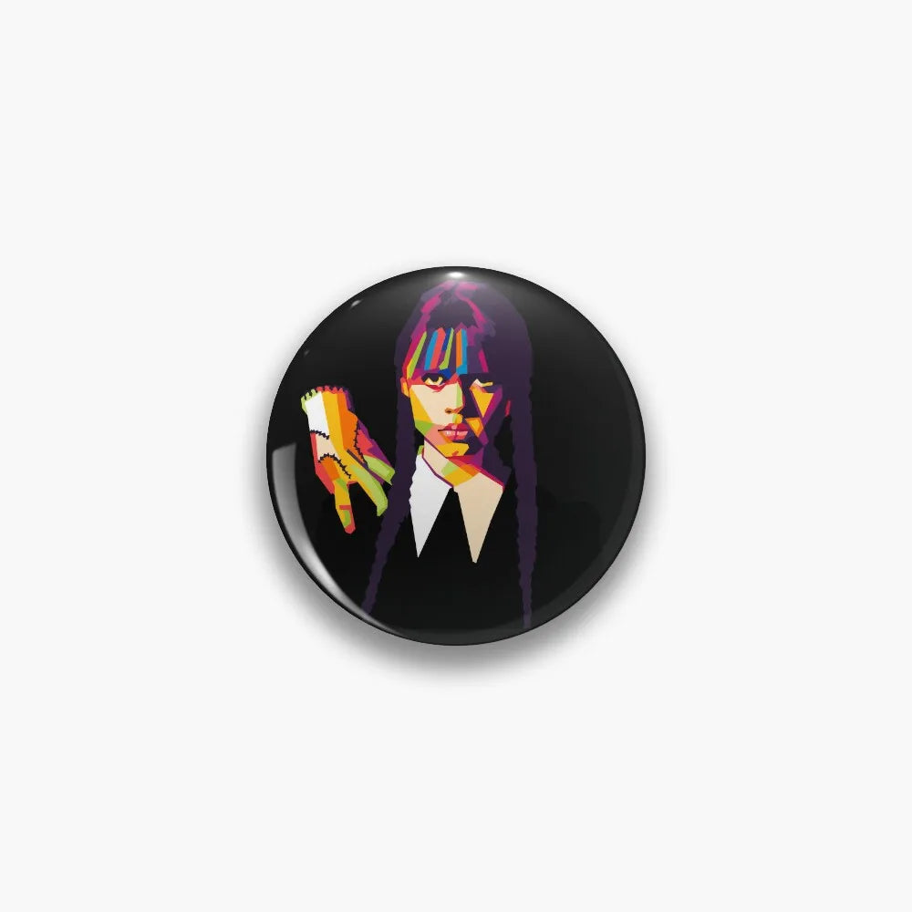 Wednesday Addams Pop Art Button Pin