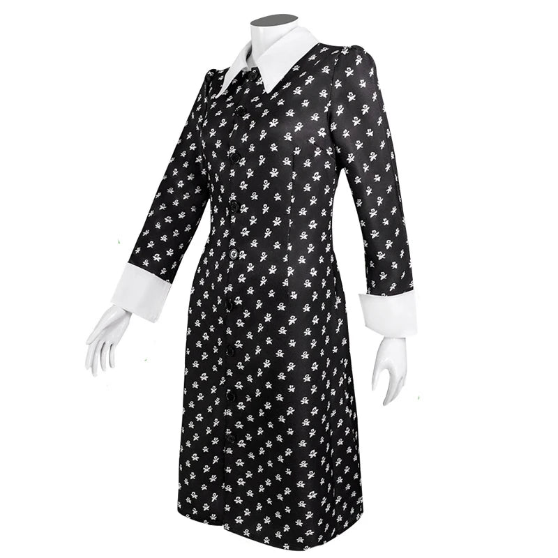 Wednesday Addams Black Dress Costume for Adults & Kids