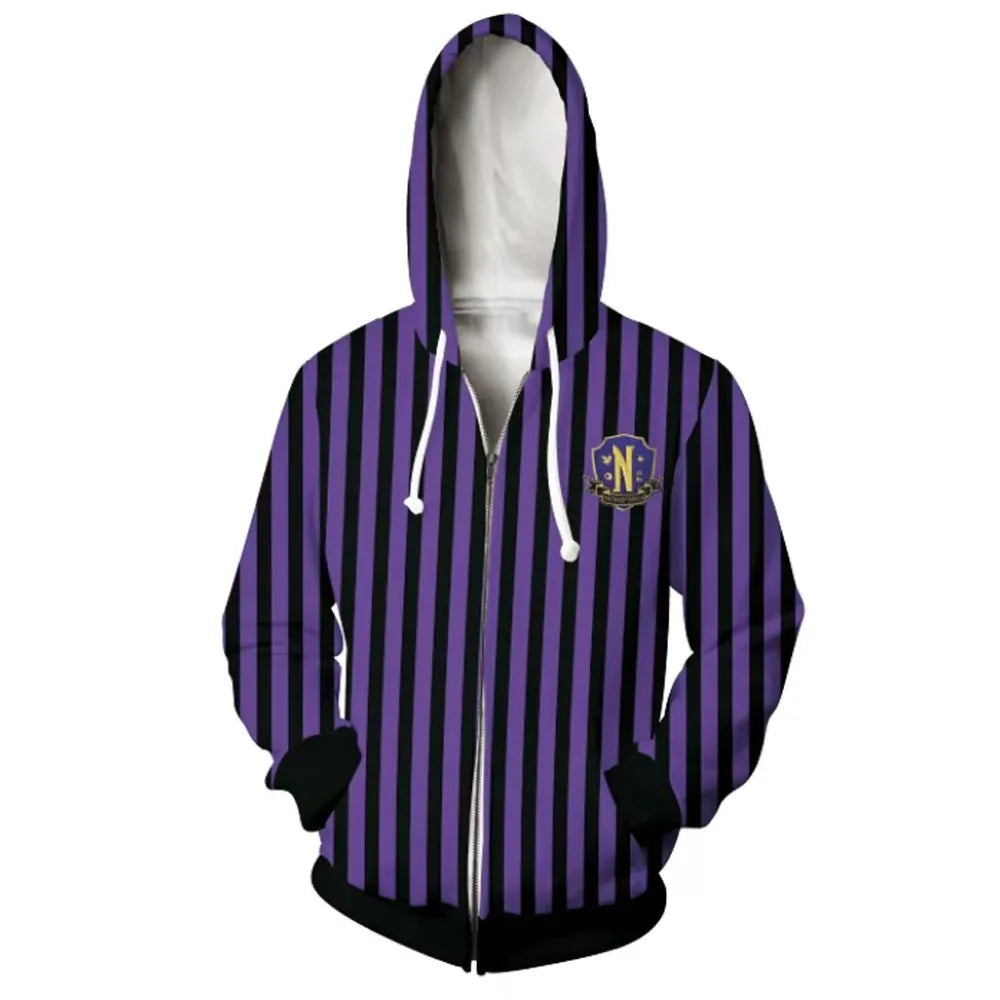 Limited Edition Xavier Thorpe Purple Hoodie Zip-Up – Nevermore Academy