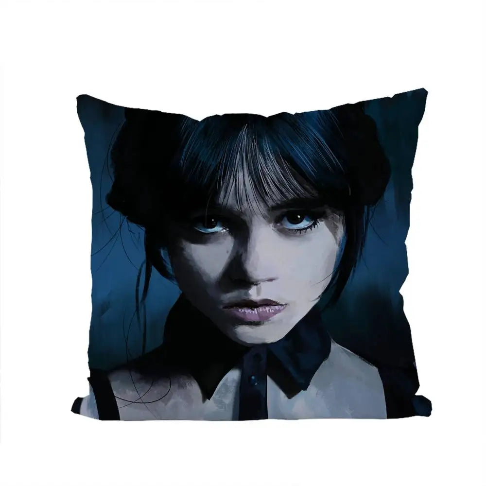 Wednesday Addams Art Pillowcase – Gothic Aesthetic Cushion Cover