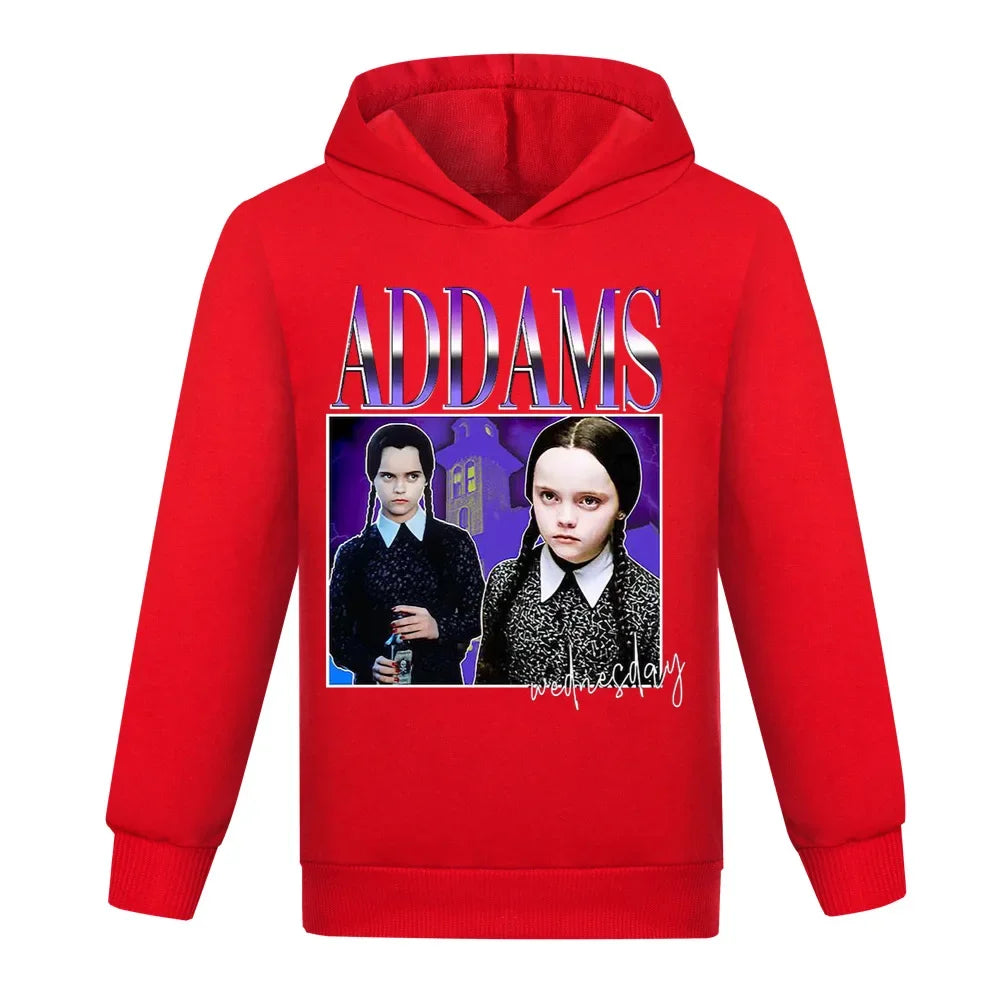 Wednesday Addams Family Kids Red Hoodie