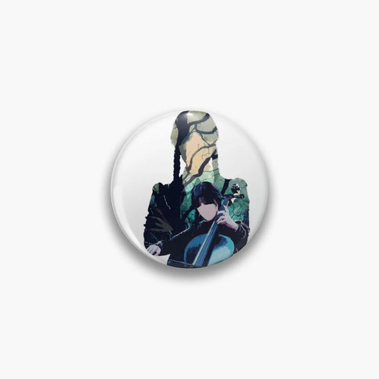 Wednesday Addams Button Pin