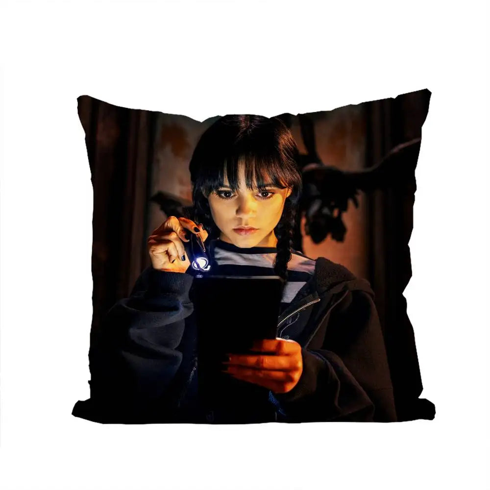 Wednesday Addams Mystery Pillowcase – Gothic Throw Pillow Cover