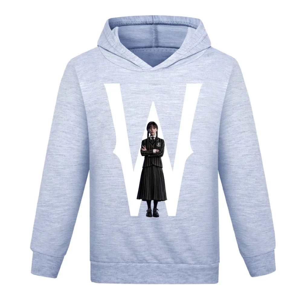 Wednesday Addams Gray Kids Hoodie