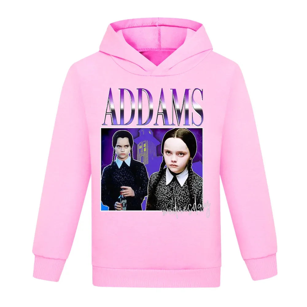 Wednesday Addams Pink Kids Hoodie