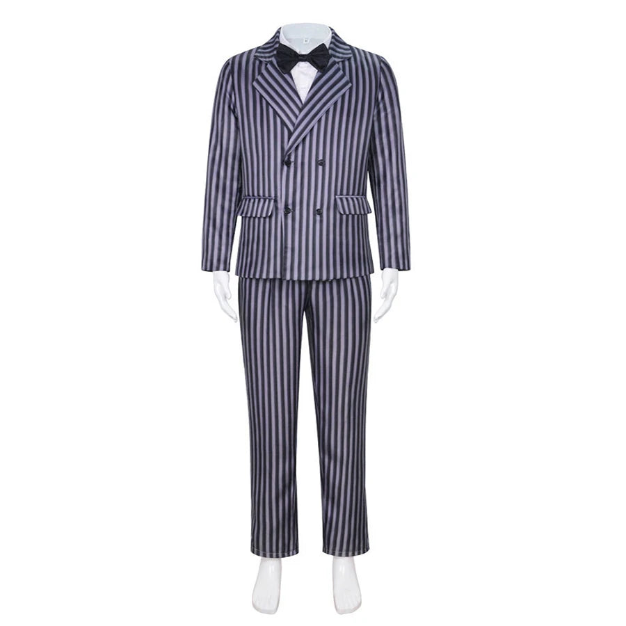 Gomez Addams Striped Suit Costume for Adults & Kids