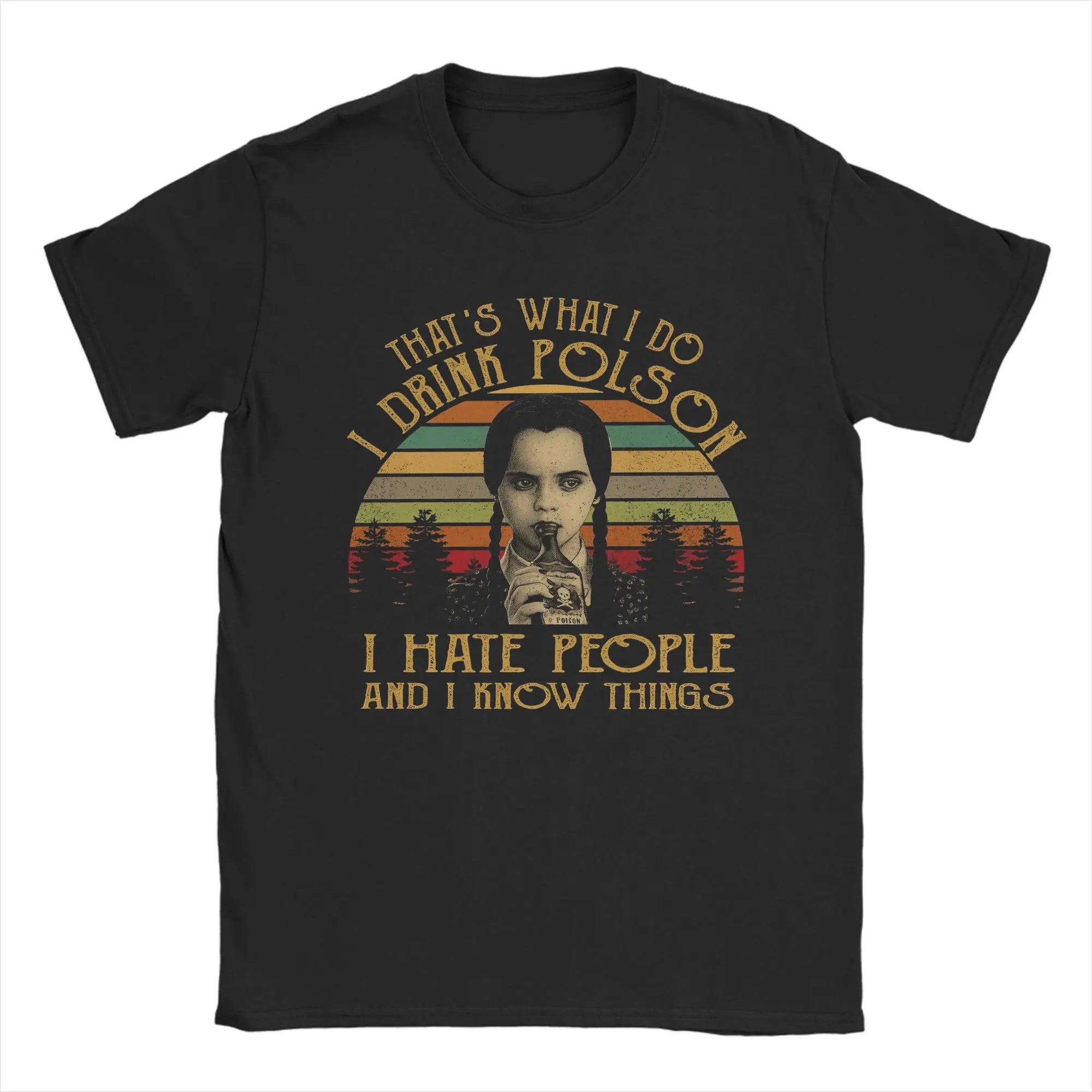 Black Wednesday Addams Poison Quote T-Shirt
