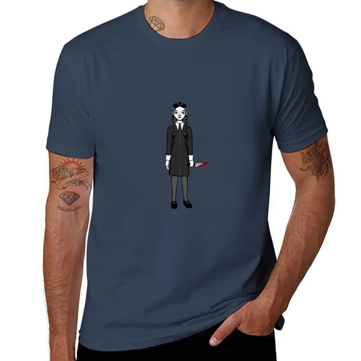 Wednesday Addams Navy Blue T-Shirt