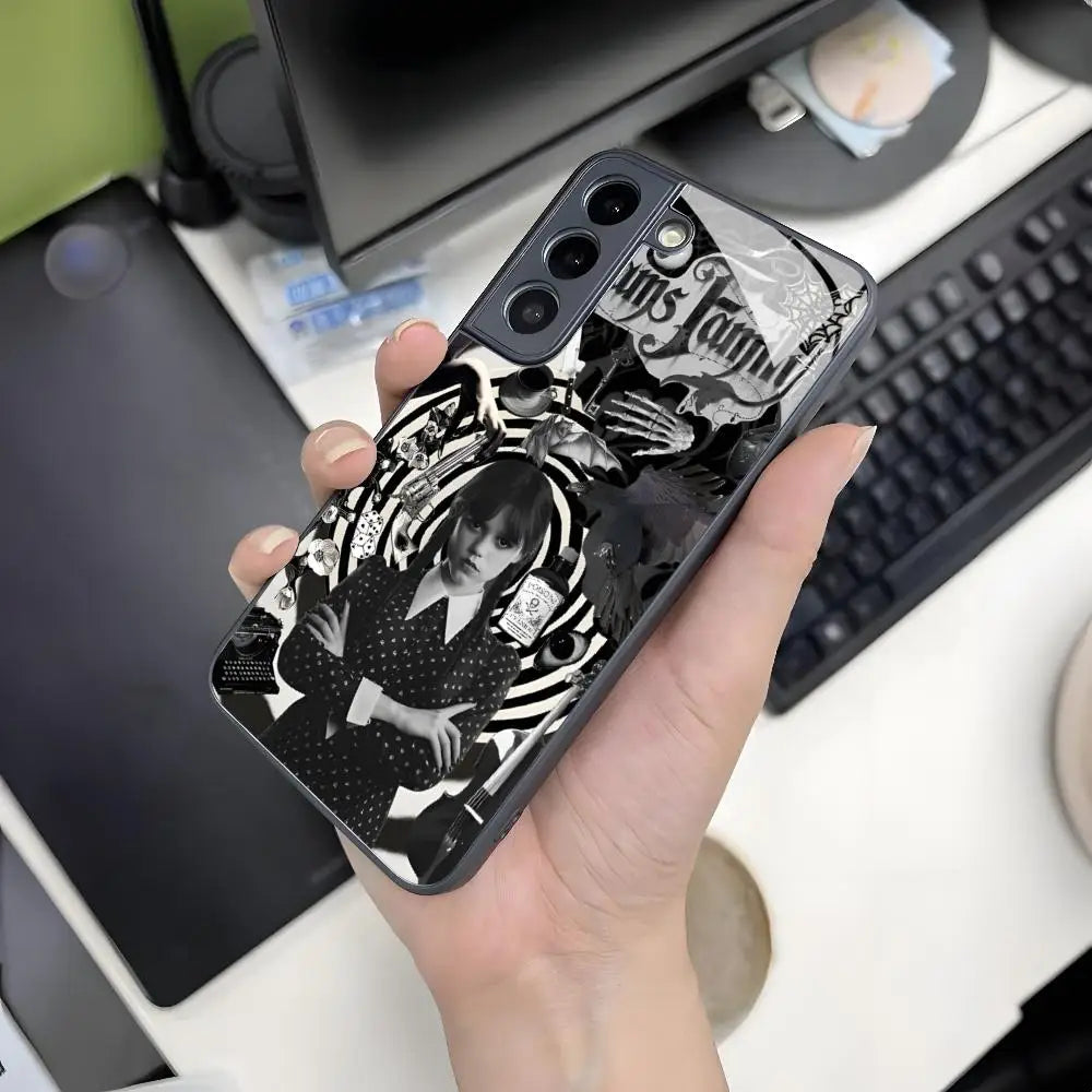 Wednesday Addams Samsung Phone Case – Black & White