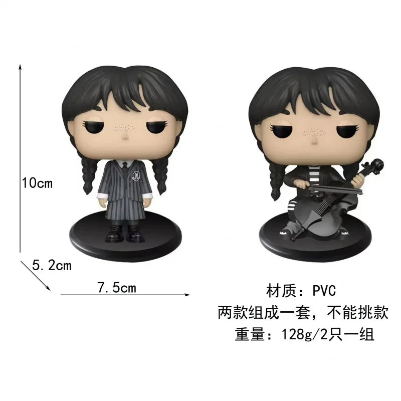 Wednesday Addams Funko-Style PVC Figures 2-Piece