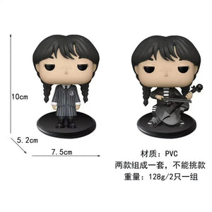 Wednesday Addams Funko-Style PVC Figures 2-Piece