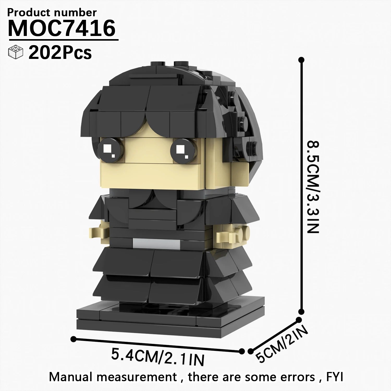 Wednesday Addams MOC Bricks Figure – Gothic Collectible Building Set (202 PCS)