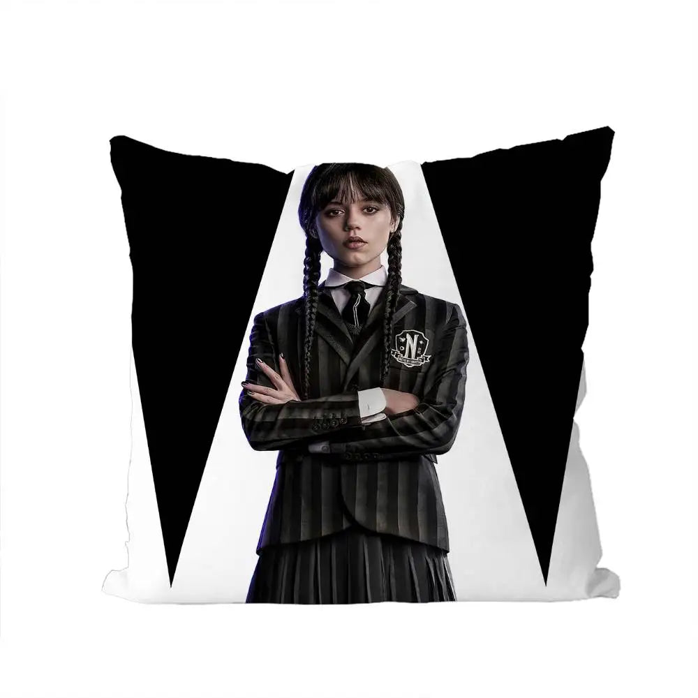 Wednesday Addams Pillowcase – Gothic Nevermore Academy Throw Pillow