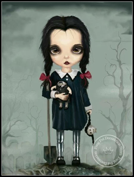 Wednesday Addams Gothic Full Drill Diamond Painting Kit Poster