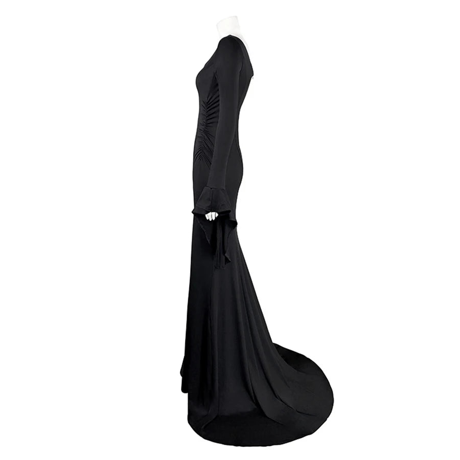 Morticia Addams Black Dress Costume for Adults & Kids