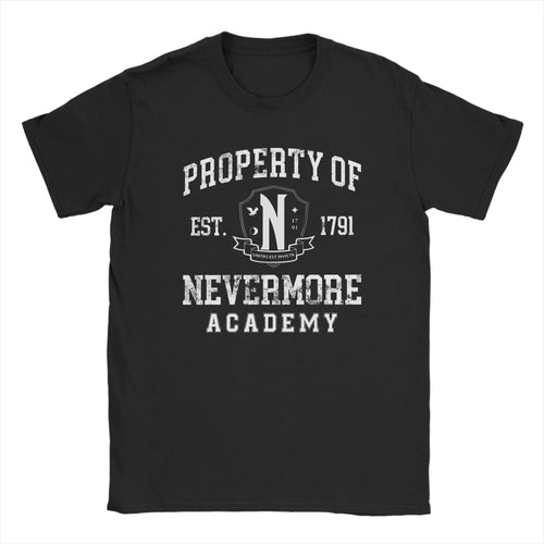 Black Nevermore Academy "Property Of" T-Shirt – Wednesday Addams