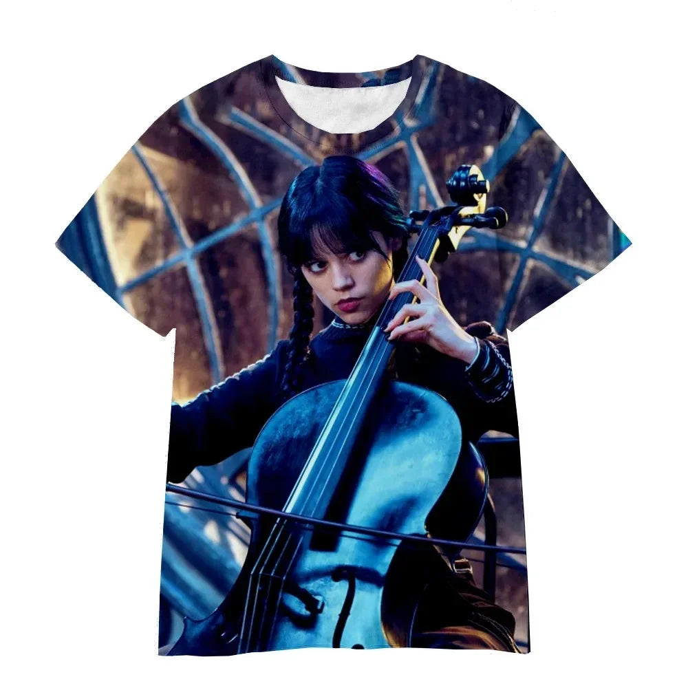 Wednesday Addams “Cello Scene” Kids T-Shirt