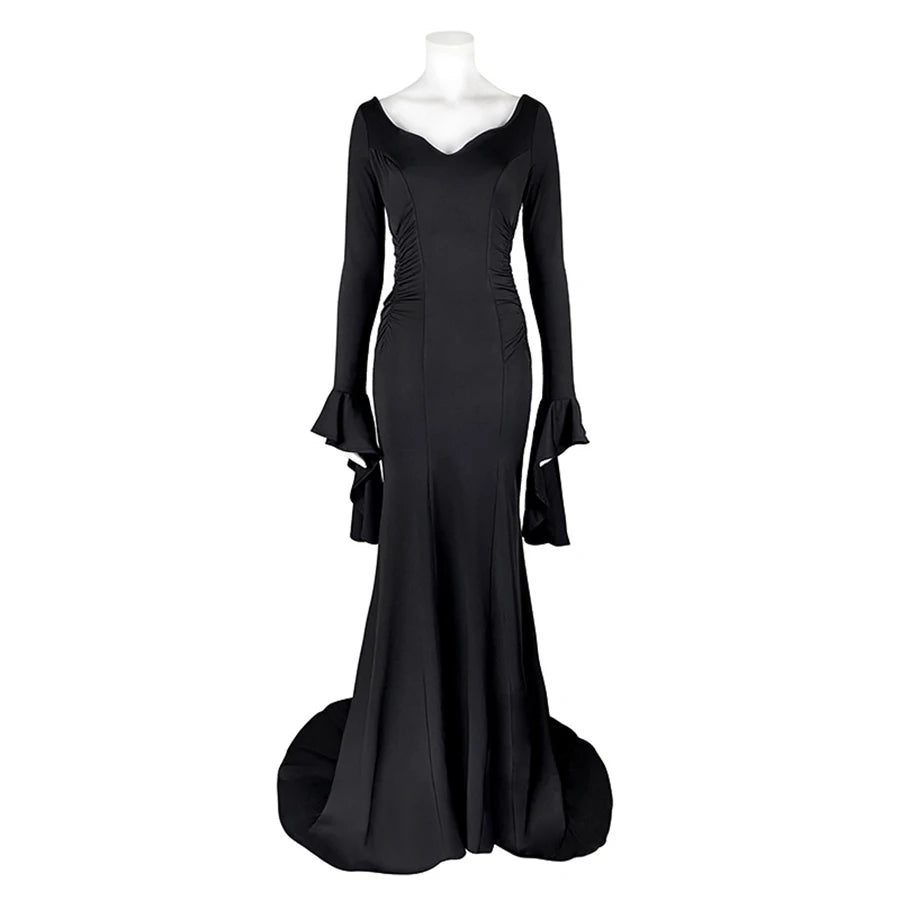 Morticia Addams Black Dress Costume for Adults & Kids