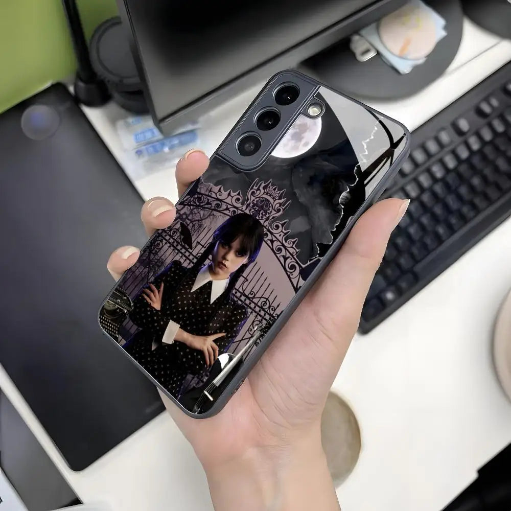Wednesday Addams Samsung Phone Case – Gothic Full Moon