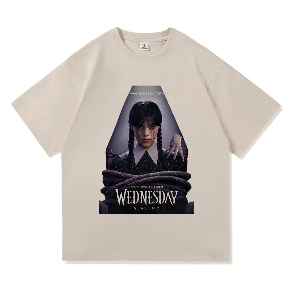Wednesday Addams Series Beige T-Shirt