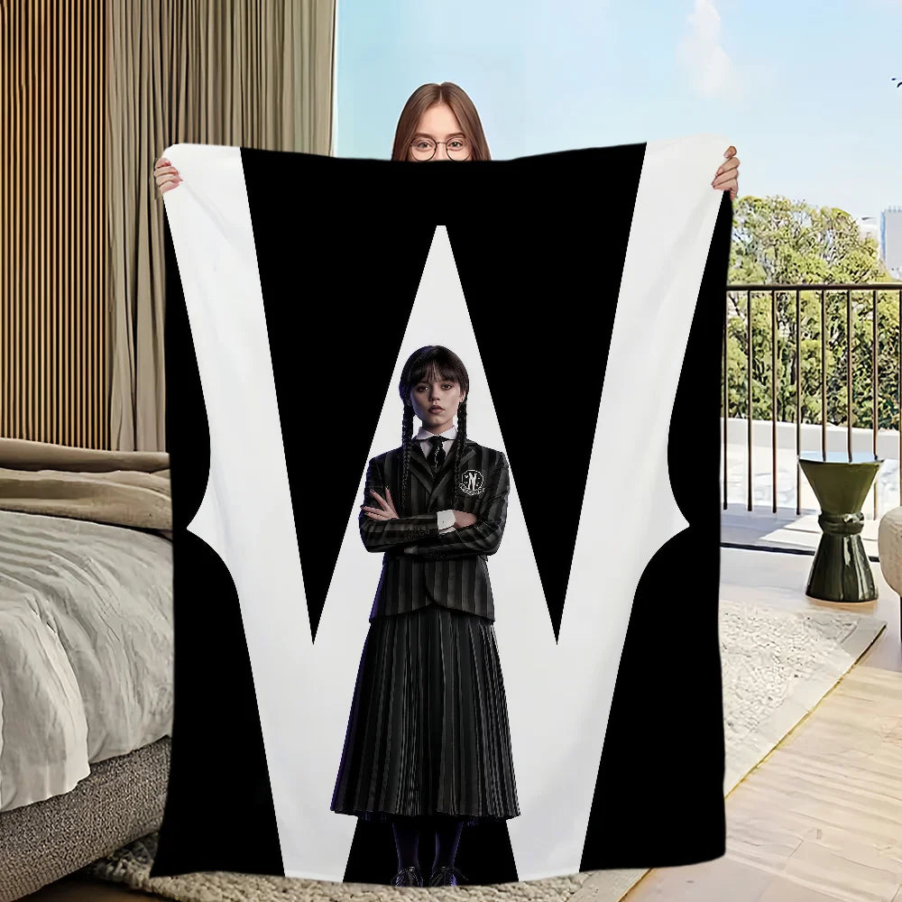 Wednesday Addams "W" Blanket