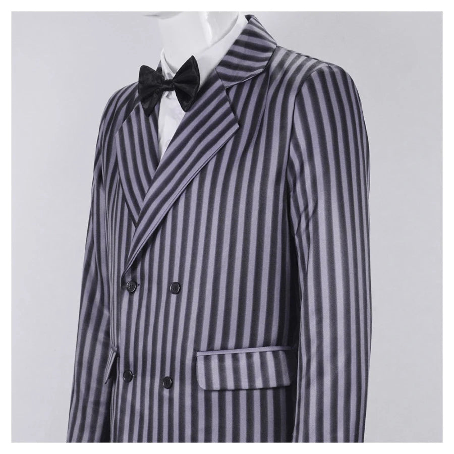 Gomez Addams Striped Suit Costume for Adults & Kids