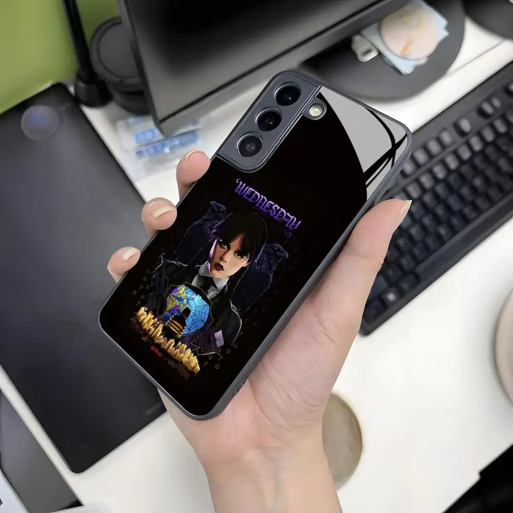 Wednesday Addams Samsung Phone Case – Gothic Stained Glass & Candle