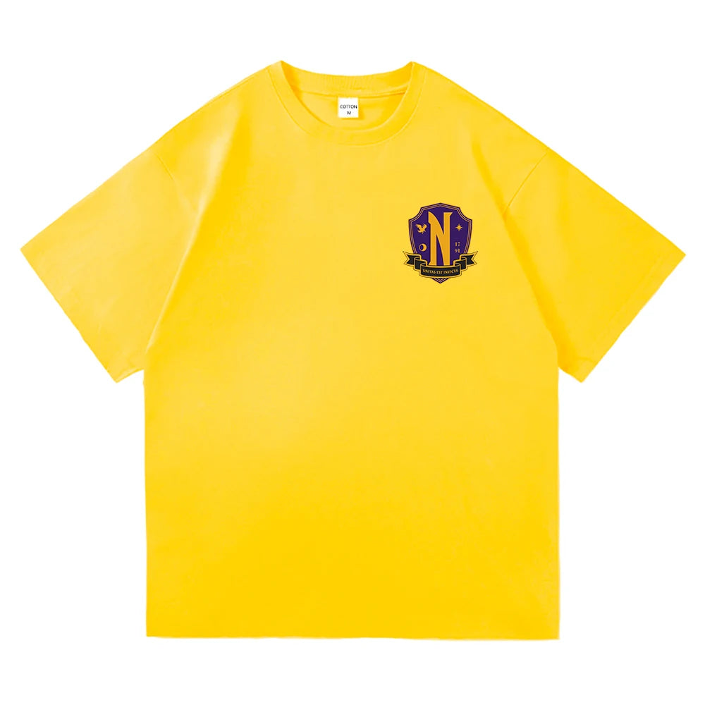 Wednesday Addams Nevermore Academy Yellow T-Shirt