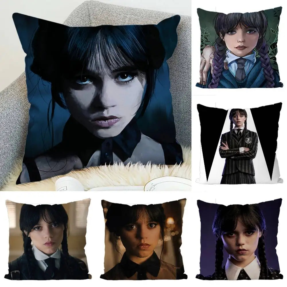 Wednesday Addams Elegant Pillowcase – Gothic Home Décor Cushion Cover
