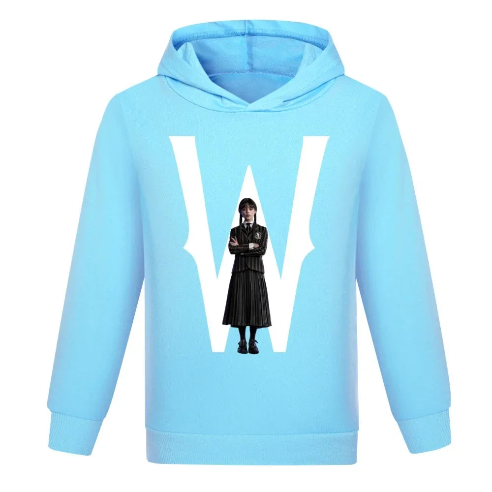 Wednesday Addams Kids Sky Blue Hoodie
