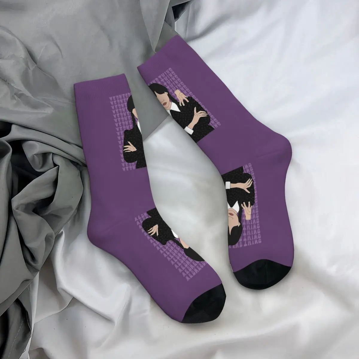 Wednesday Addams Purple Socks – Gothic Nevermore Academy