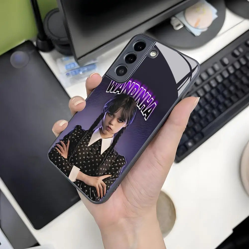 Wednesday Addams Samsung Phone Case – “Wandinha” Gothic Purple