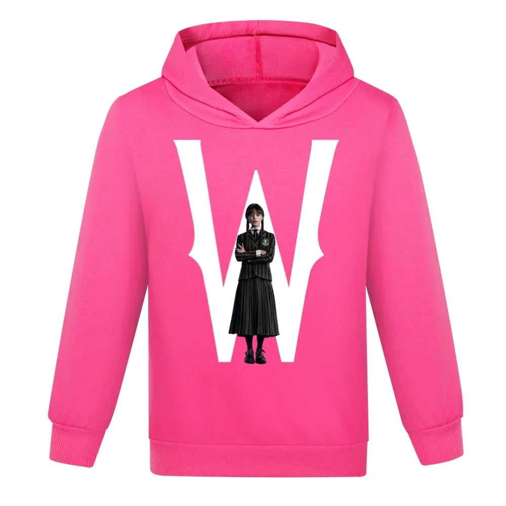 Wednesday Addams Kids Pink Hoodie