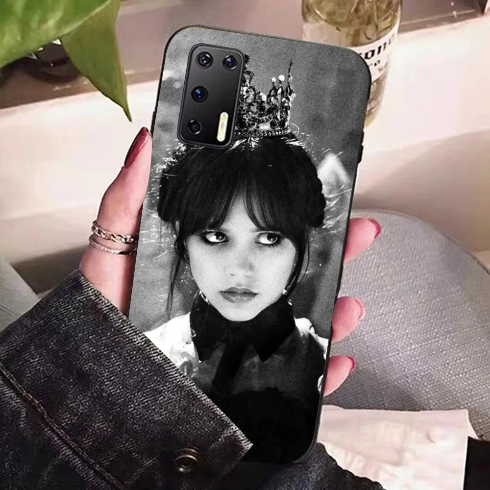 Wednesday Addams Black & White Crown Huawei Phone Case