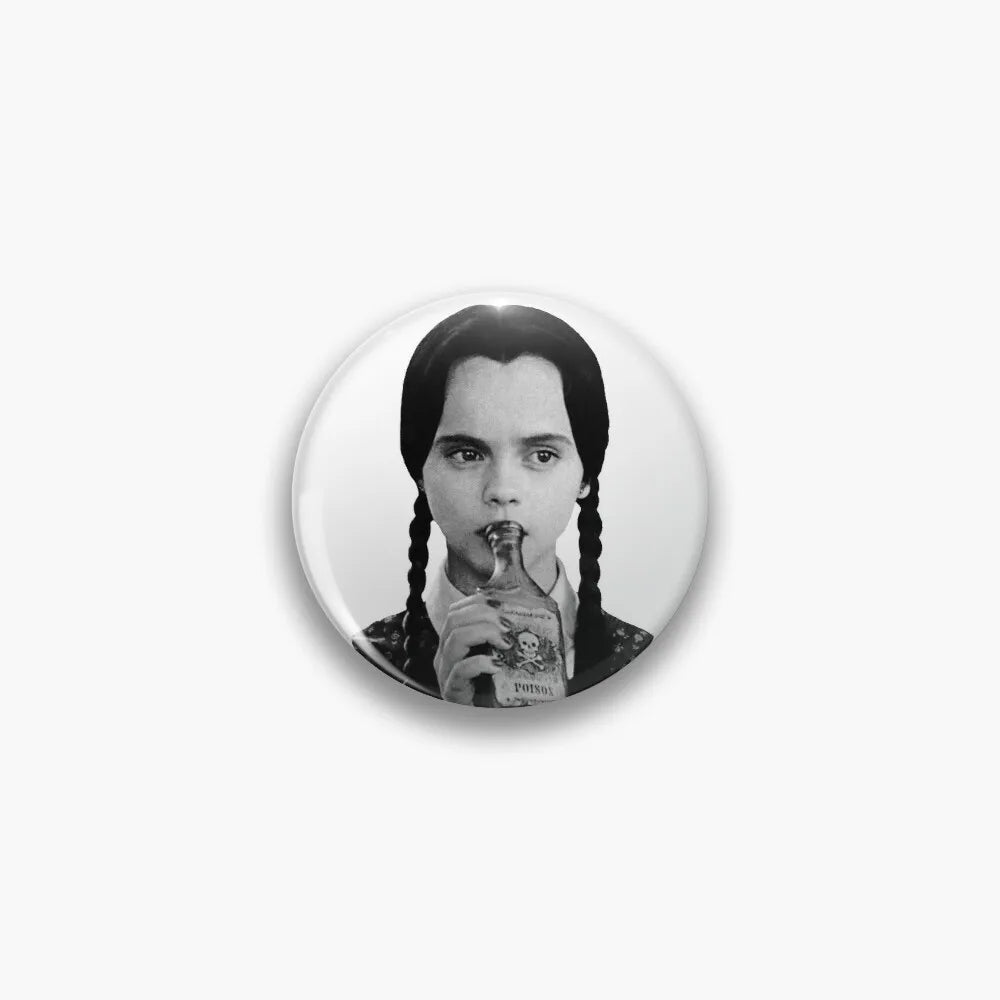 Wednesday Addams Poison Bottle Button Pin
