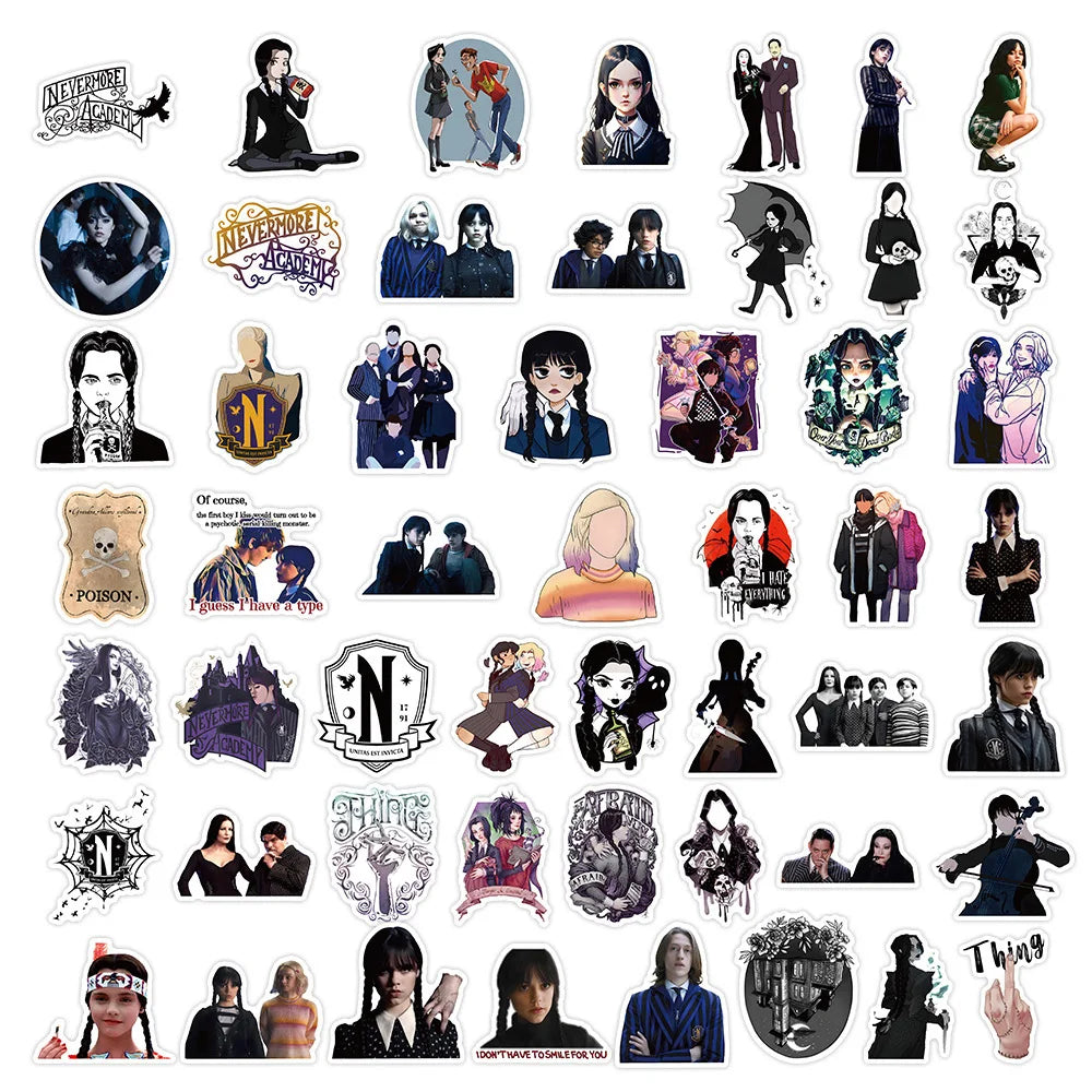 Wednesday Addams Sticker Pack (50 pcs)