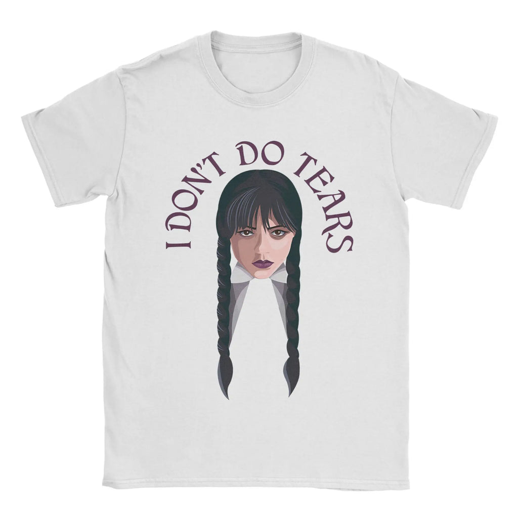 White Wednesday Addams “I Don’t Do Tears” T-Shirt