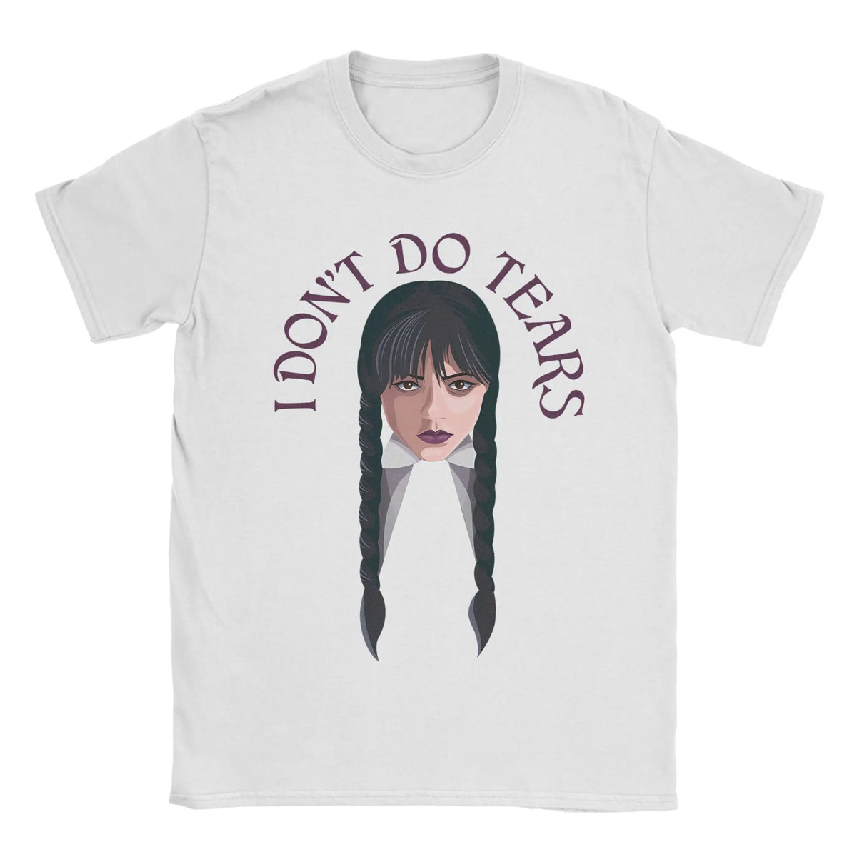 White Wednesday Addams “I Don’t Do Tears” T-Shirt