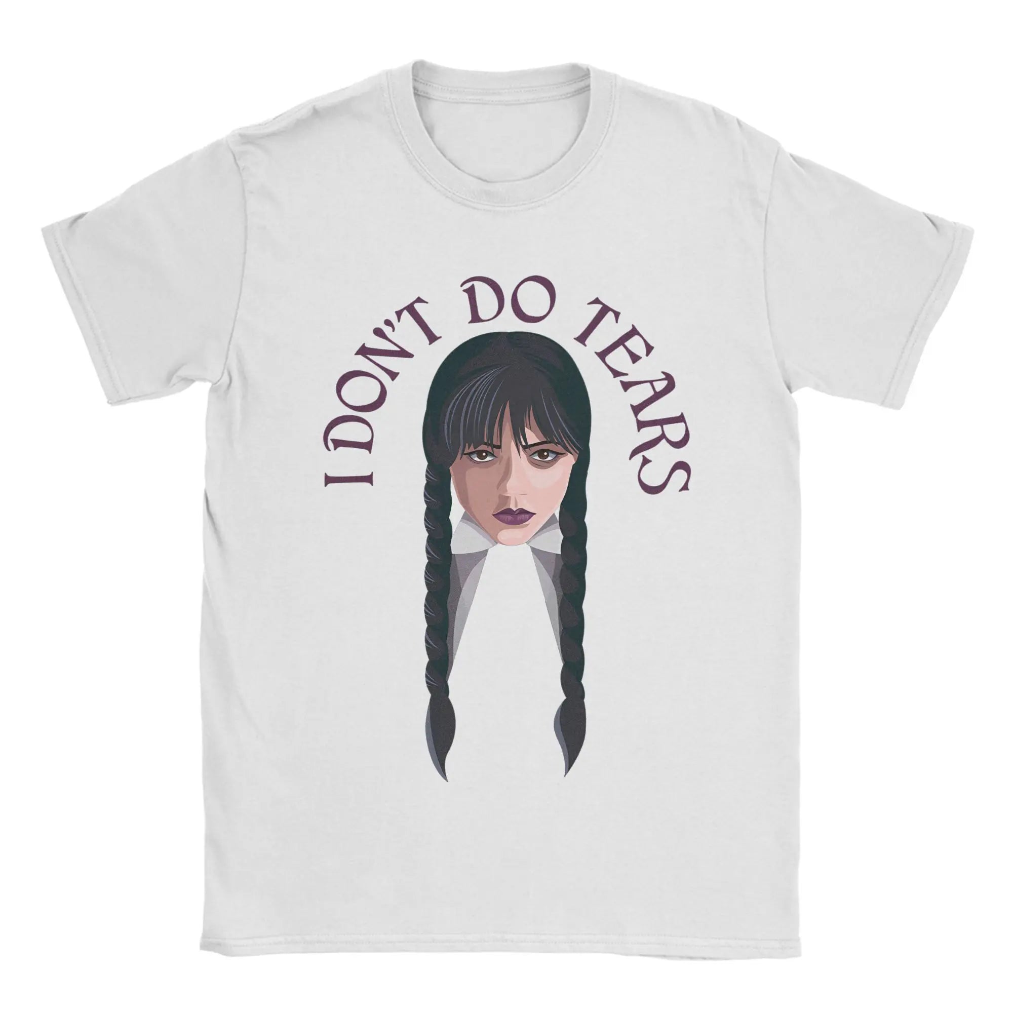 White Wednesday Addams “I Don’t Do Tears” T-Shirt